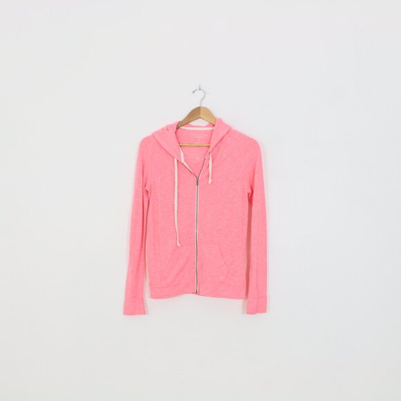 *American Eagle Outfitters Pink Long Sleeve Zip Up Sweater - Picture 4 of 7
